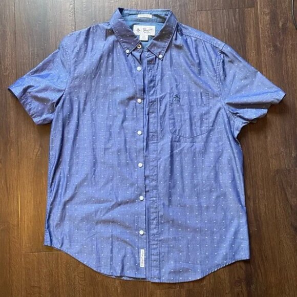 Original Penguin Other - Men’s Original Penguin - Blue Button-Up Short Sleeve